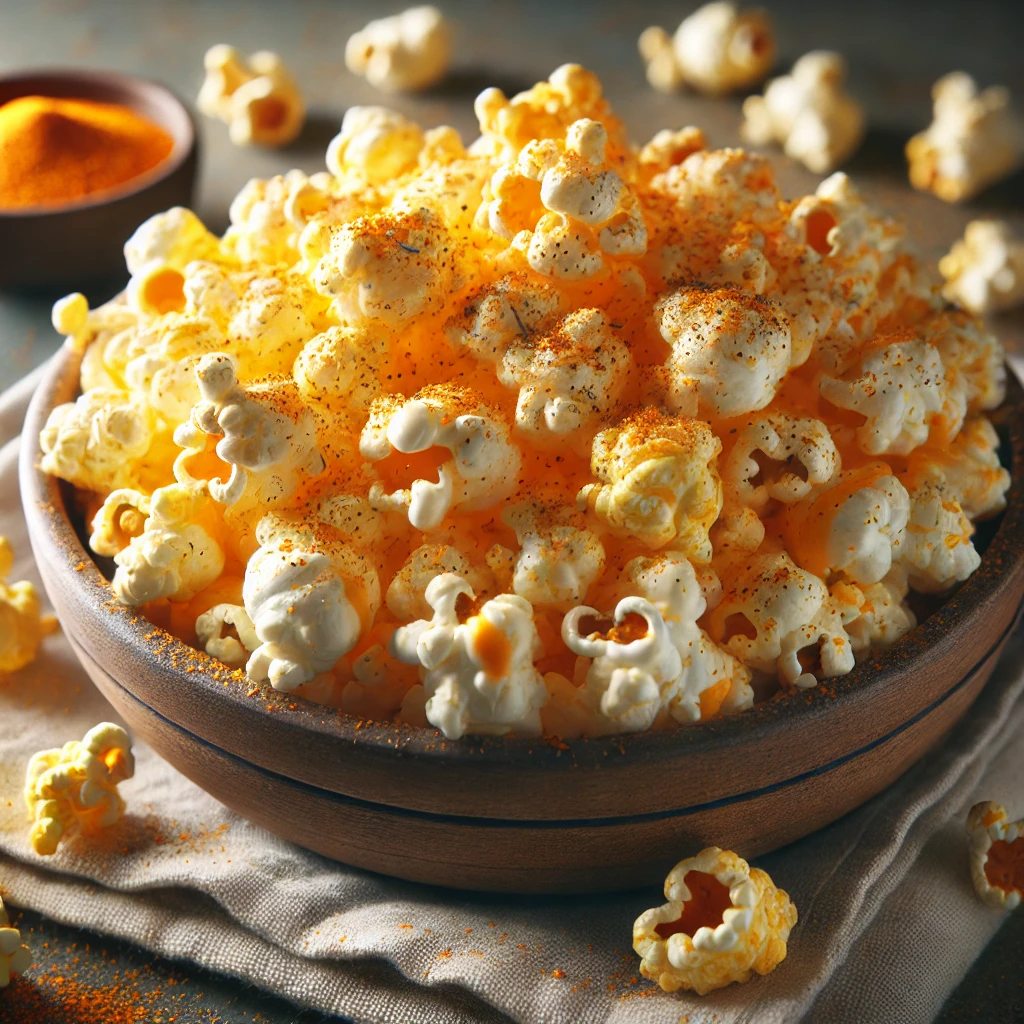 Cheddar ranch popcorn coated in flavorful cheese and tangy ranch seasoning