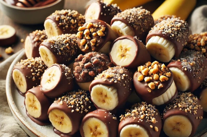 🍌 Chocolate-Dipped Frozen Banana Bites – Cool, Sweet & Snackable
