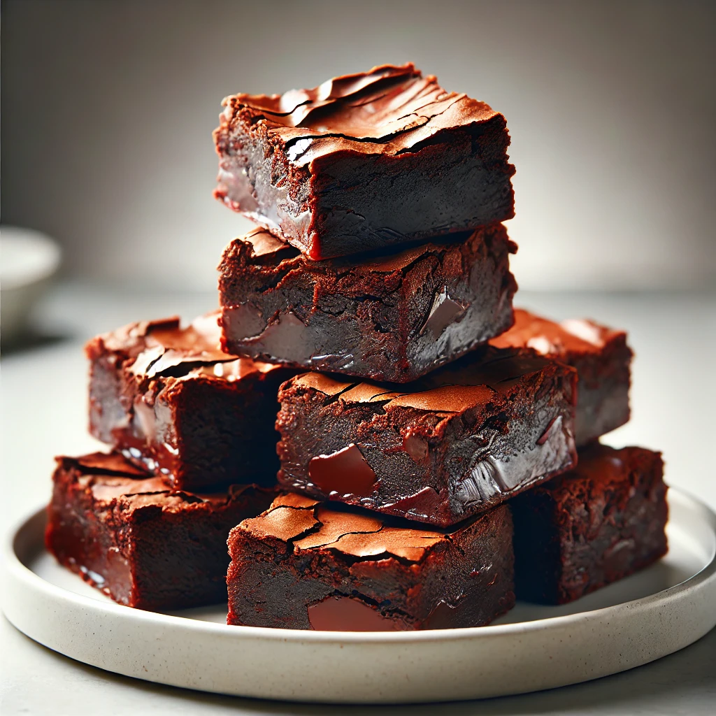 Decadent chocolate fudge brownies with a rich, gooey texture and deep chocolate flavor