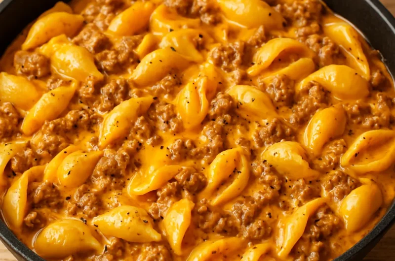 Creamy Beef & Shells Skillet