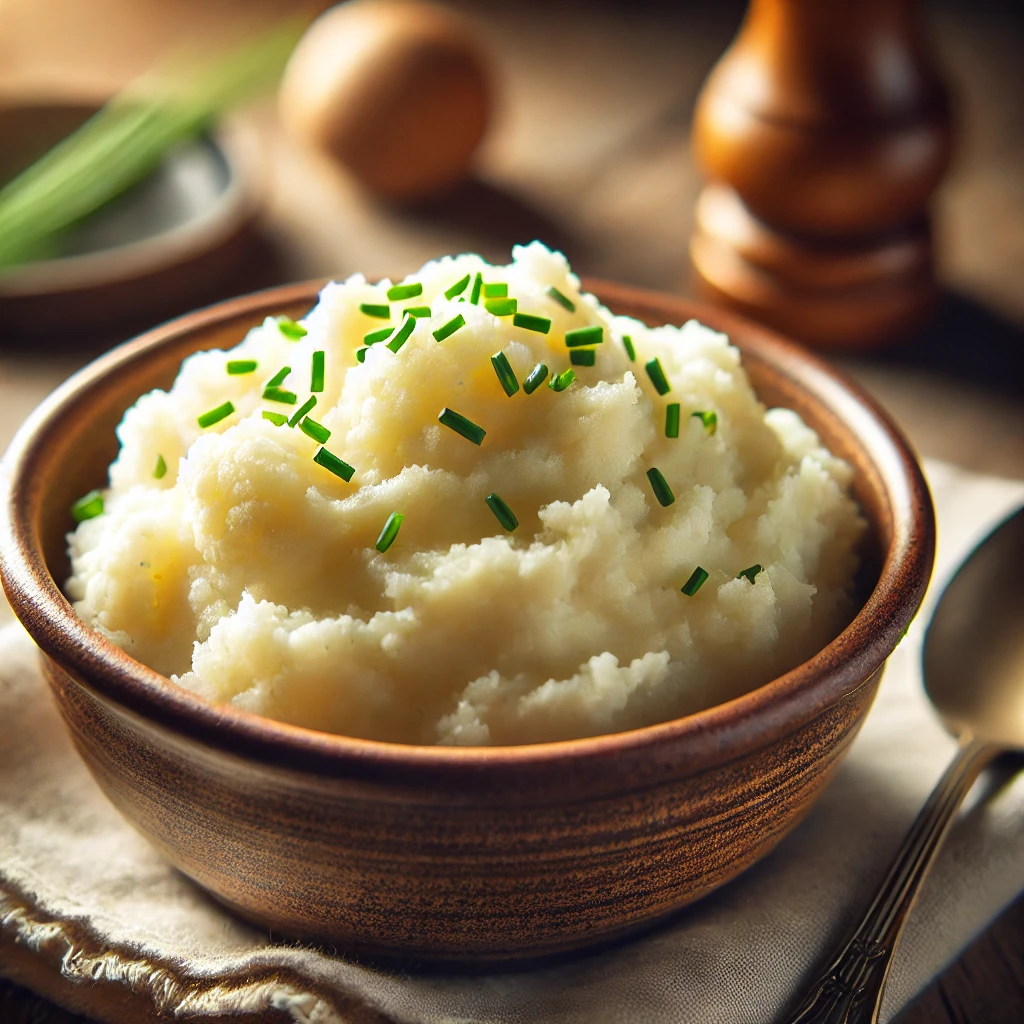 Creamy cauliflower mash with butter and garlic for a smooth, low-carb side dish