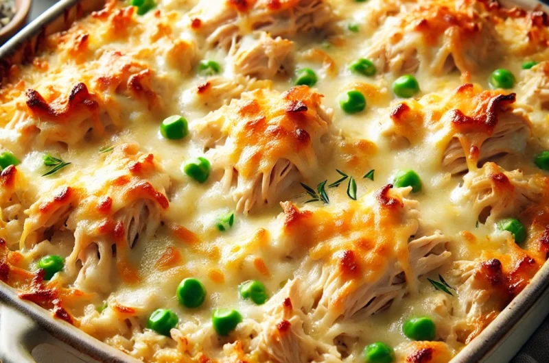 🧀 Creamy Chicken & Rice Casserole