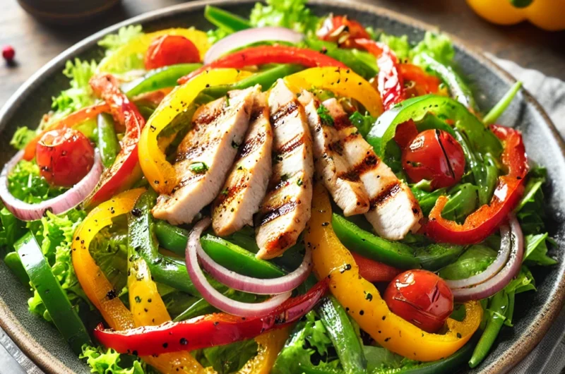 🥗 Grilled Chicken Fajita Salad – Low-Carb, Fresh & Flavor-Packed
