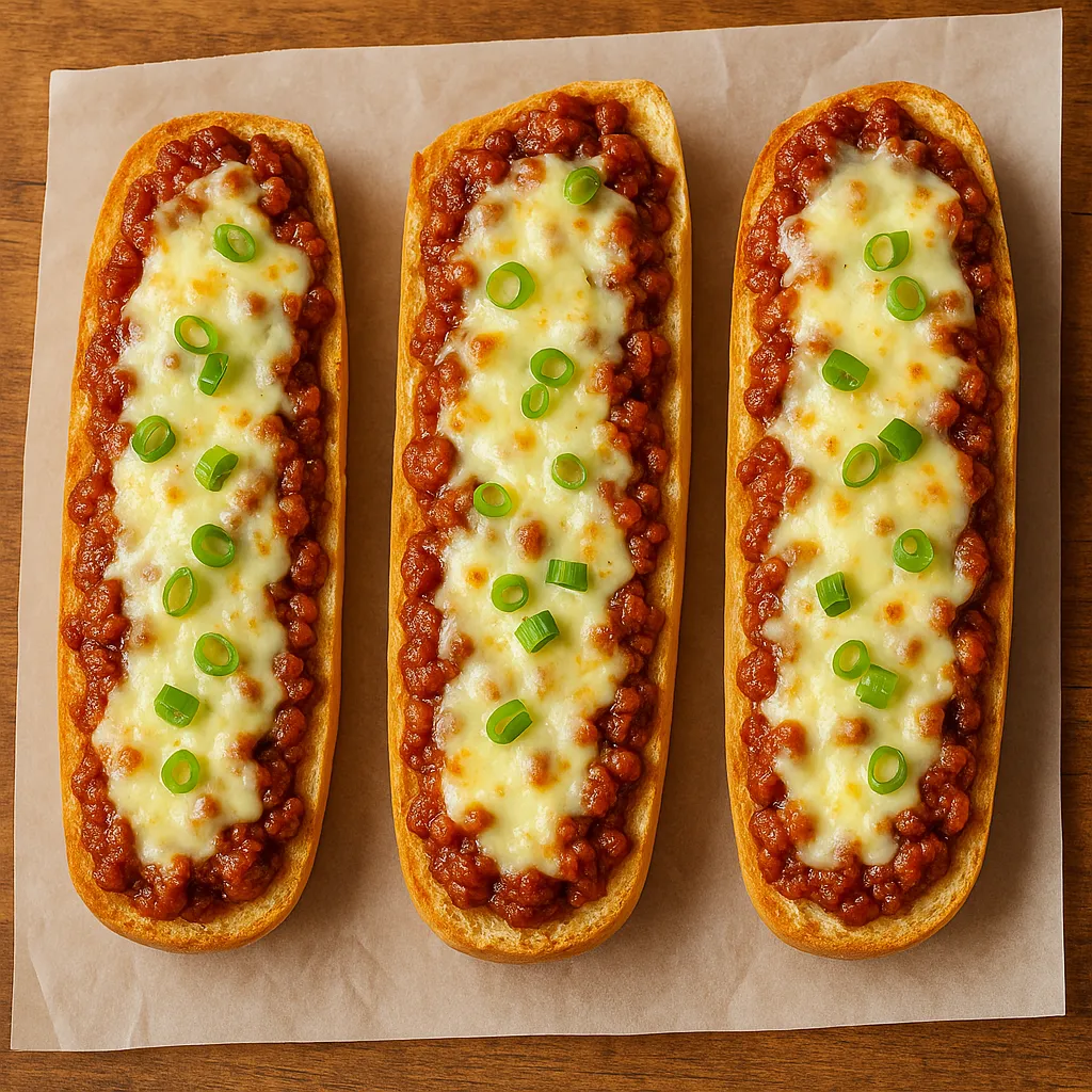 Sloppy Joe French Bread Pizzas