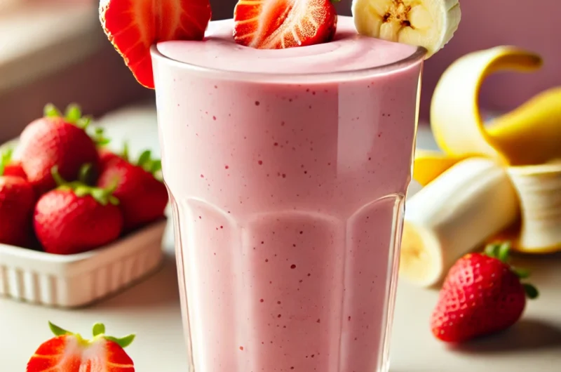 Strawberry Banana Protein Smoothie 🍓🍌