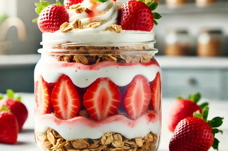 Strawberry Shortcake Protein Parfait 🍓🍰