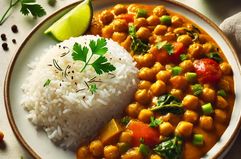 🥣 Vegan Chickpea Curry with Rice